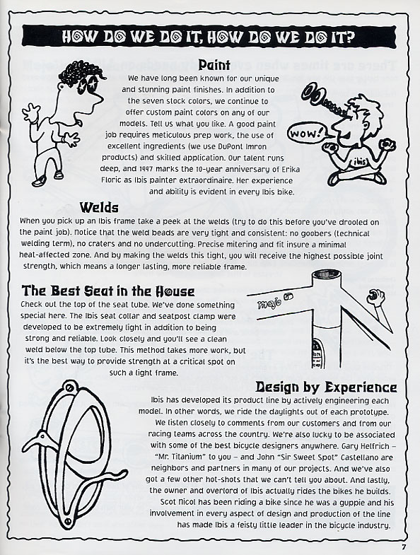 1997 Ibis Catalog - frame details 2