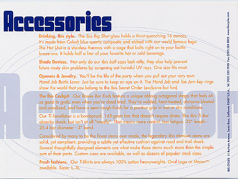 1999 Ibis Accessories - back