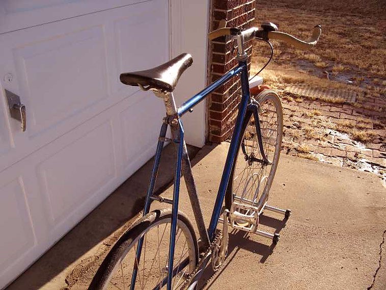 Quickie Blue Fixie - rear angle view